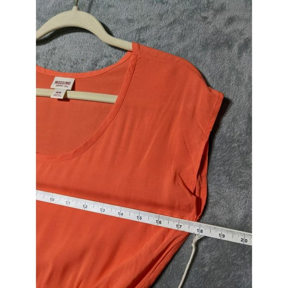 MOSSIMO SUPPLY 100% Rayon Women Peach Mini Dress Belted Casual MEDIUM(8-10) - Picture 3 of 10